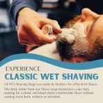 GENTS Men’s Shaving Soap Set - 3 Pack Natural Fragrance Free Shave Bars with Shea Butter for Sensitive Skin, Rich Lather, Razor Burn Relief