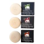 GENTS 97% All Natural Shave Soap Set for Men, Cedar & Pine, Sandalwood, Bay Rum, Pack of 3