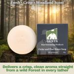 GENTS 97% All Natural Shave Soap Set for Men, Cedar & Pine, Sandalwood, Bay Rum, Pack of 3