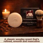 GENTS 97% All Natural Shave Soap Set for Men, Cedar & Pine, Sandalwood, Bay Rum, Pack of 3