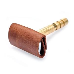 Genuine Leather Safety Razor Head Cover Case