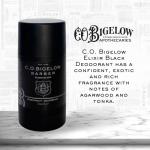 C.O. Bigelow Elixir Black Aluminum Free Deodorant for Men, Musk & Vanilla Scented Non Toxic Deodorant, Gel Stick Formula, 2.5oz