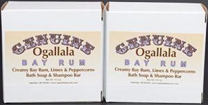 Two (2) Genuine Ogallala Bay Rum, Limes & Peppercorns Bath Soap/Shampoo Bar- 4.5 oz each