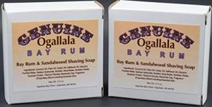 Two (2) Genuine Ogallala Bay Rum & Sandalwood Shaving Soap