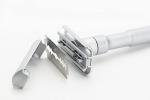 MERKUR FUTUR 700 Adjustable Double Edge Safety Razor - Matte Chrome, Adjustable Razor With Dial, Made in Germany, Plastic-Free, Snap-On Cap Design, Straight Bar