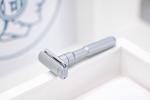 MERKUR FUTUR 700 Adjustable Double Edge Safety Razor - Matte Chrome, Adjustable Razor With Dial, Made in Germany, Plastic-Free, Snap-On Cap Design, Straight Bar