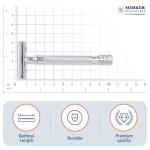MERKUR 23C Double Edge Safety Razor - Polished Chrome, Long Knurled Brass Handle, Made in Germany, Plastic-Free, Three Piece Design, Closed Comb, Straight Bar