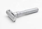 MERKUR FUTUR 700 Adjustable Double Edge Safety Razor - Matte Chrome, Adjustable Razor With Dial, Made in Germany, Plastic-Free, Snap-On Cap Design, Straight Bar
