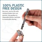 MERKUR 23C Double Edge Safety Razor - Polished Chrome, Long Knurled Brass Handle, Made in Germany, Plastic-Free, Three Piece Design, Closed Comb, Straight Bar