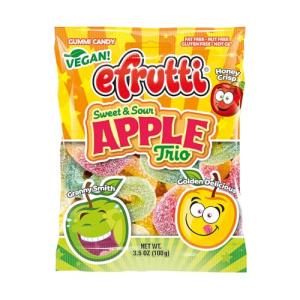 Efruttii Sweet & Sour Apple Vegan Gummies, 3 Pack