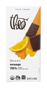 Theo Organic Orange Dark Chocolate Bar, 70% Cacao