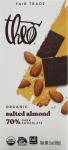 Theo Salted Almond Dark Chocolate Bar, 70% Cacao