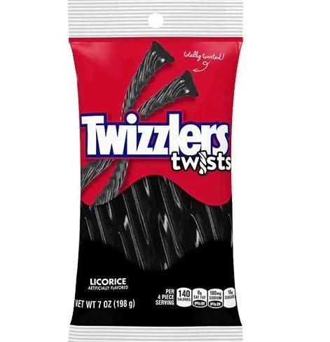 Twizzlers Black Licorice Twists 5 Oz - 2 Pack