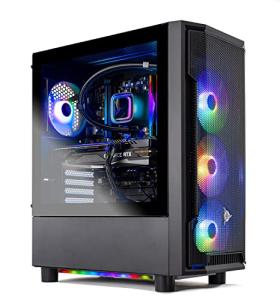 Skytech Gaming Skytech Shadow Gaming PC Desktop – AMD Ryzen 5 7600X 4.7 GHz, RTX 3060 Ti, 1TB NVME SSD, 32G DDR5 RGB, 600W Gold PSU, 240mm AIO, AC Wi-Fi, Windows 11 Home 64-bit,Black