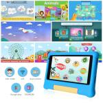 Ainmel Kids Tablet 7 inch, Android 13 Tablets for Kid, 5GB RAM+32GB ROM 128GB Expand, Parental Control, Kiddos Software Pre-Installed, Dual Camera, Android Learning Tablet with Proof Case (Blue)