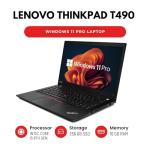 Lenovo ThinkPad T490 14" Laptop - Intel Core i5 8th Gen CPU - 16GB RAM - 256GB SSD - Windows 11 Pro - Black (Renewed)