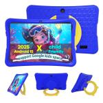 DigiLand Kids Tablet 10.1 inch,Android 15 Tablets,6GB RAM+32GB ROM (Expand to TF) Parental Control,Kids Software Pre-Installed,Dual Camera 2MP+5MP,Android Learning Tablet with Proof Case(Blue)