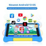 Ainmel Kids Tablet 7 inch, Android 13 Tablets for Kid, 5GB RAM+32GB ROM 128GB Expand, Parental Control, Kiddos Software Pre-Installed, Dual Camera, Android Learning Tablet with Proof Case (Blue)