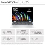 HP Envy x360 14" 2in1 Laptop | AMD Ryzen 5 8640HS Processor | AI Enhanced | 16GB RAM | 512GB SSD | AMD Radeon Graphics | WUXGA IPS Touchscreen | Up to 14.75 Hrs Battery | Windows 11 | 14-fa0002sa