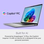 Dell Inspiron 14 (5441) Copilot+ PC Laptop 14'' FHD+ 60Hz Display, Snapdragon X Plus, Qualcomm Adreno 740 Graphic, 16GB RAM, 512GB SSD, Windows 11 Home, UK Qwerty Backlit Keyboard, Titan Grey
