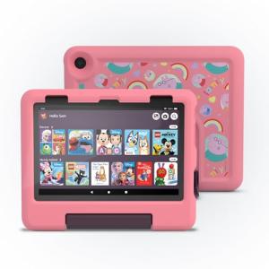 Amazon Fire HD 8 Kids tablet (Peppa Pig, limited edition), ages 3–7 | Includes ads-free books, games and videos, 8" HD screen, parental controls, 13-hr battery, 32 GB, Pink