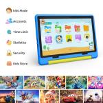 HotLight Kids Tablet 10 inch Android 14 Octa-Core, 8GB RAM+64GB ROM, 1280 * 800 IPS, 5MP+8MP Dual Camera, 5000mAh, Parental Control, WiFi 6/BT 5.3, Child Tablet with Protective Case(Blue)