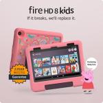 Amazon Fire HD 8 Kids tablet (Peppa Pig, limited edition), ages 3–7 | Includes ads-free books, games and videos, 8" HD screen, parental controls, 13-hr battery, 32 GB, Pink