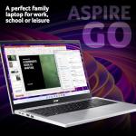 acer Aspire Go 15 AG15-32P Laptop - Intel N150, 8GB, 128GB UFS, Integrated Graphics, 15.6" Full HD, Windows 11, Silver