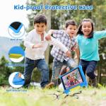 Ainmel Kids Tablet 7 inch, Android 13 Tablets for Kid, 5GB RAM+32GB ROM 128GB Expand, Parental Control, Kiddos Software Pre-Installed, Dual Camera, Android Learning Tablet with Proof Case (Blue)
