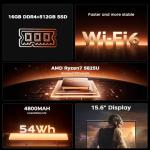 ACEMAGIC Gaming Laptop Computer - 2025 Latest 15.6 Inch FHD Display Laptop with AMD Ryzen 7 5825U Processor up to 4.5GHz, 16GB RAM DDR4 1TB NVMe PCIe 3.0 SSD Gaming Notebook, Lightweight