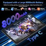 Tablet 2026 World's First Android 16 Tablet with Gemini AI, 11 Inch FHD Display, 24GB RAM 128GB ROM /2TB TF, T7250 CPU+13MP Camera, 8000mAh, Widevine L1, 2 in 1 Tablets with Keyboard Mouse Stylus