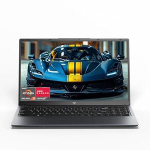 Tivique 2026 15.6 Inch Laptop with Ryzen 4300U Processor up to 3.7GHz (Beat N100/N150) 16GB RAM DDR4 + 512GB M.2 SSD with 11 Pro Installed, FHD, HDMI, BT5.2, USB3.2, Type-C, 54.7Wh Battery, WiFi 5