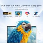 Tivique 2026 15.6 Inch Laptop with Ryzen 4300U Processor up to 3.7GHz (Beat N100/N150) 16GB RAM DDR4 + 512GB M.2 SSD with 11 Pro Installed, FHD, HDMI, BT5.2, USB3.2, Type-C, 54.7Wh Battery, WiFi 5