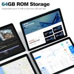 PRITOM 10 inch Android WiFi Tablet, 64GB ROM, 1024GB Expand, Quad Core Processor, HD IPS Screen, 6000mAh Battery, Dual Camera, WiFi, Bluetooth, Tablet