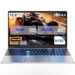 DMDFJY 15.6" Laptop, N-150 Processor (Max 3.6GHz), 16GB RAM 512GB SSD Laptops PC, Fingerprint Unlock, USB 3.0/HDMI Ports, WiFi 5 & BT 4.2, RGB Illuminated Keyboard
