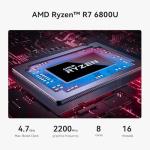 Beelink SER5 MAX Mini PC, AMD Ryzen 7 6800U (8C/16T, up to 4.7GHz) 24GB LPDDR5 RAM 500GB NVME SSD Windows 11 Pro, 4K Triple Display (HDMI/Type-C/DP), 2.5G LAN/WiFi 6/BT5.2 Mini Desktop Computer