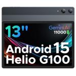 DOOGEE 2025 Newest Android 15 Tablet, Tab E3 Pro 13 Inch Tablet, 32GB+256GB/2TB, Helio G100 Octa-Core Android Tablets, 11000mAh/18W, Large Tablets with SIM Card Slot, 3.5mm Jack/5G WiFi/8+13MP, Gray