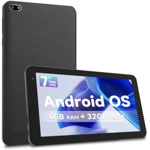 VASOUN 7 inch Tablet, Android 13, Tablet PC with 32GB, 1024x600 HD IPS Display, Quad Core Processor, Dual Camera, WIFI, Bluetooth, Portable Tablets PC (with case)