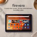 Certified Refurbished Amazon Fire HD 10 tablet, built for relaxation, 10.1" vibrant Full HD screen, octa-core processor, 3 GB RAM, up to 13-h battery life, (2023 release), 32 GB, Lilac, with adverts