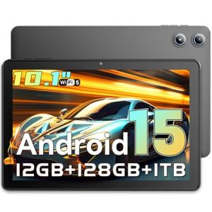 Tablet 10 Inch Android 15 Tablet PC Gaming 18GB RAM 128GB ROM Expandable to 1TB Octa-Core Processor 1280x800 HD IPS Touch Screen 6000mAh Battery Widevine L1 5G WiFi BT 5.0 5MP+8MP Dual Camera Gray