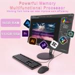 SUKOTOP 23.8-inch All-in-One Desktop Computer – Core i5-7300HQ (Up to 3.5GHz), 16GB RAM, 512GB SSD, With Retractable Privacy Webcam, Wi-Fi 6, Bluetooth 5.3, HDMI, VGA, USB 3.0, RJ45, Keyboard & Mouse