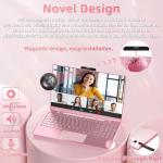 Fsjun 15.6'' pink Laptop, 16GB DDR4 RAM, 1TB SSD, 12th Gen Alder Lake N95 CPU(Up to 3.4GHz), FHD IPS (1920x1080) Screen, Dual Band WiFi, Type-C, Mini-HDMI, Student Notebook with Removable Webcam