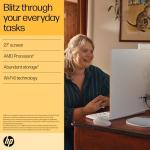 HP 27” All-in-One Desktop PC | AMD Ryzen 7 7730U Processor | 16 GB RAM | 512 GB SSD | AMD Radeon Graphics | FHD IPS Anti-Glare Display | Windows 11 Home | Dual Speakers | Shell White | 27-cr0000sa