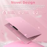Fsjun 15.6'' pink Laptop, 16GB DDR4 RAM, 1TB SSD, 12th Gen Alder Lake N95 CPU(Up to 3.4GHz), FHD IPS (1920x1080) Screen, Dual Band WiFi, Type-C, Mini-HDMI, Student Notebook with Removable Webcam