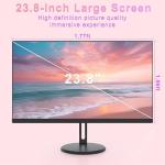 SUKOTOP 23.8-inch All-in-One Desktop Computer – Core i5-7300HQ (Up to 3.5GHz), 16GB RAM, 512GB SSD, With Retractable Privacy Webcam, Wi-Fi 6, Bluetooth 5.3, HDMI, VGA, USB 3.0, RJ45, Keyboard & Mouse