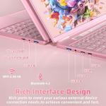 Fsjun 15.6'' pink Laptop, 16GB DDR4 RAM, 1TB SSD, 12th Gen Alder Lake N95 CPU(Up to 3.4GHz), FHD IPS (1920x1080) Screen, Dual Band WiFi, Type-C, Mini-HDMI, Student Notebook with Removable Webcam