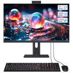 All-in-One Desktop Computer 27inch Desktop Computer Quad-Core N95(Up to 3.4Ghz)512GB SSD 16GB RAM With Webcam,All-in-one PC Computer Supporting Adjustable screen Dual-band WiFi 6 Bluetooth 5.3, Black