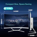 SZTPS 23.8" FHD All in One PC Desktop Computer,i5-12450H 8 core Processor,16 GB RAM,256 GB SSD,WiFi,Bluetooth WiredKeyboard & Mouse,Windows 11 Pro PC (Curved panel)