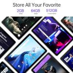 PRITOM 10 inch Android WiFi Tablet Android, 64GB ROM, Expandable to 512GB, Quad Core Processor, HD IPS Screen, 5000mAh Battery, Dual Camera, Bluetooth, Tablet (Black)