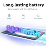 PRITOM 10 inch Tablet, 64GB ROM, 1024GB Expand, Quad Core Processor, HD IPS Screen, 6000mAh Battery, Android WiFi Tablets Dual Camera, WiFi, Bluetooth (Gray)